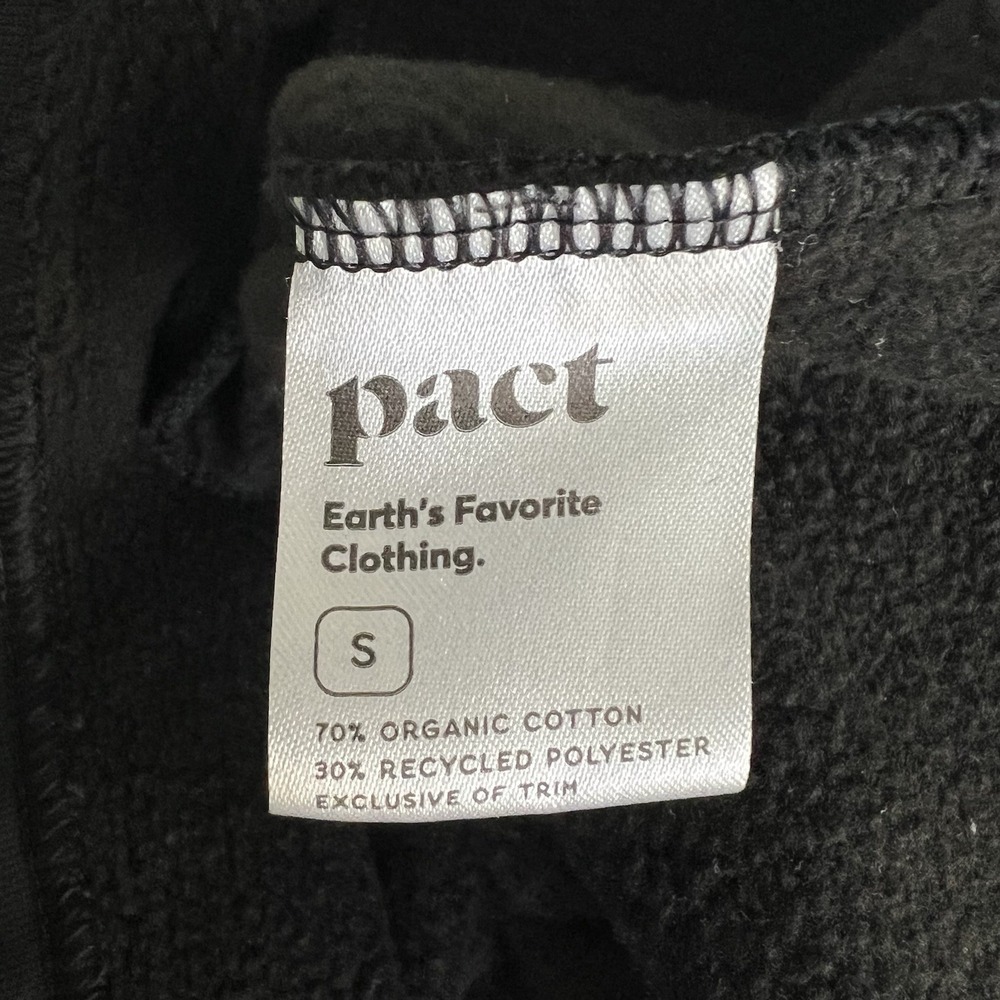 Pact Sweatshirt Dress Size Small Black Pockets Casual Comfy Organic Cotton Blend - Picture 6 of 6
